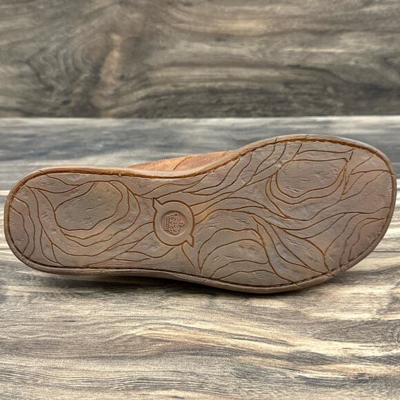 NIB Born Henna 7M Comfort Brown Leather Slide Sandals - Picture 7 of 12